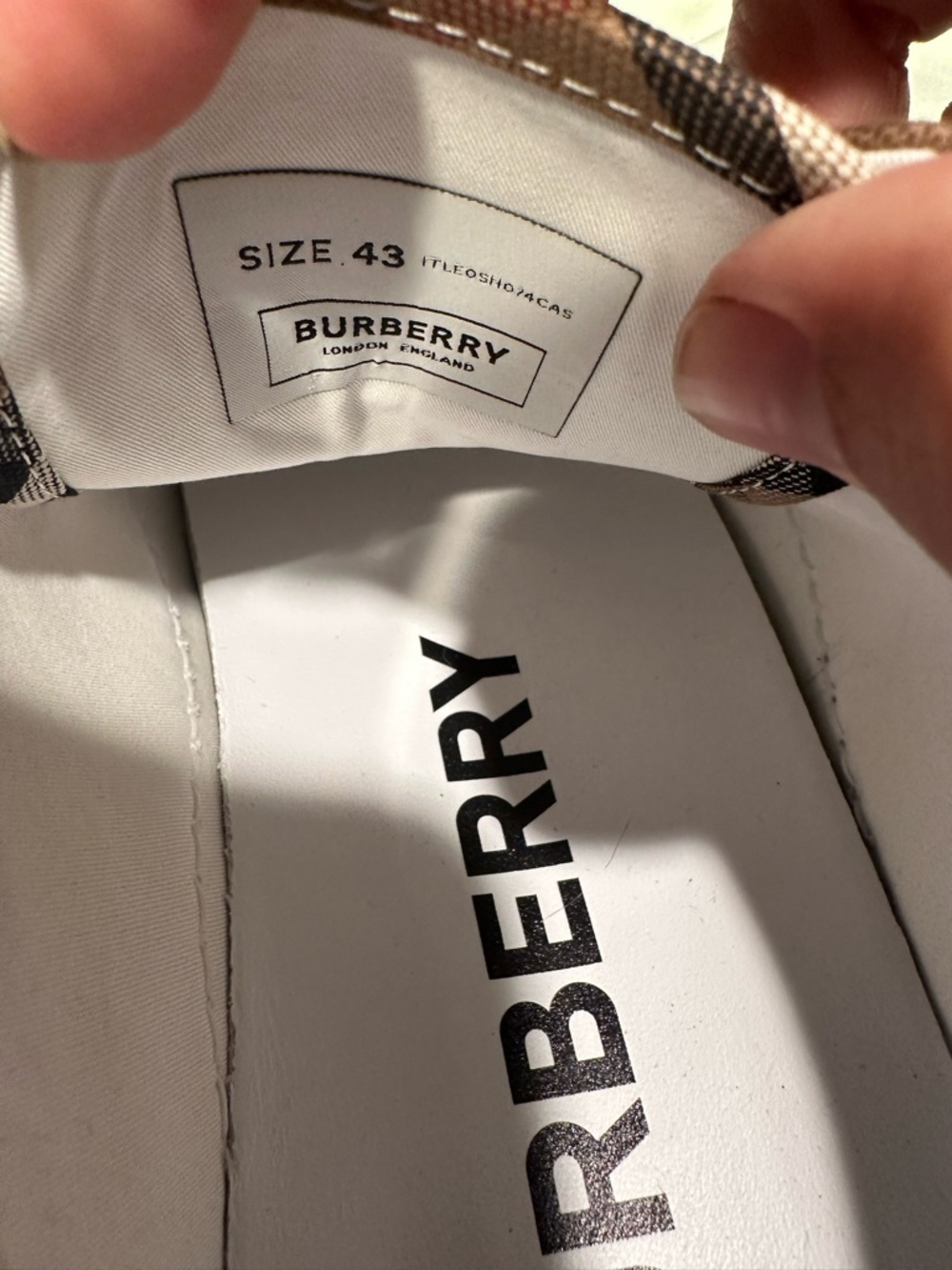 Burberry Men’s vintage low top sneaker size 43 dustbag NWOT - Picture 7 of 9